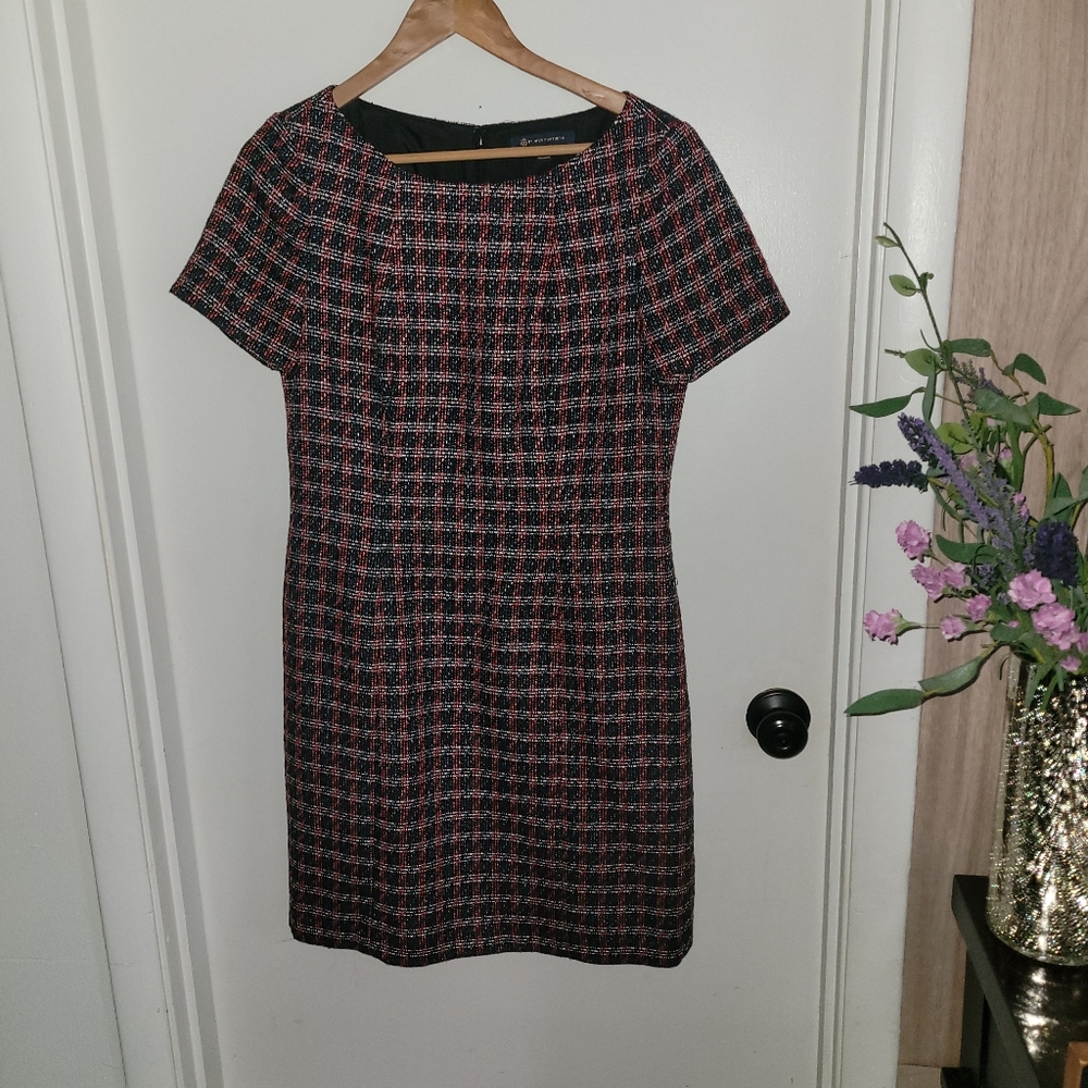 Brooksbrothers Tweed Plaid Boucle Sheath Dress